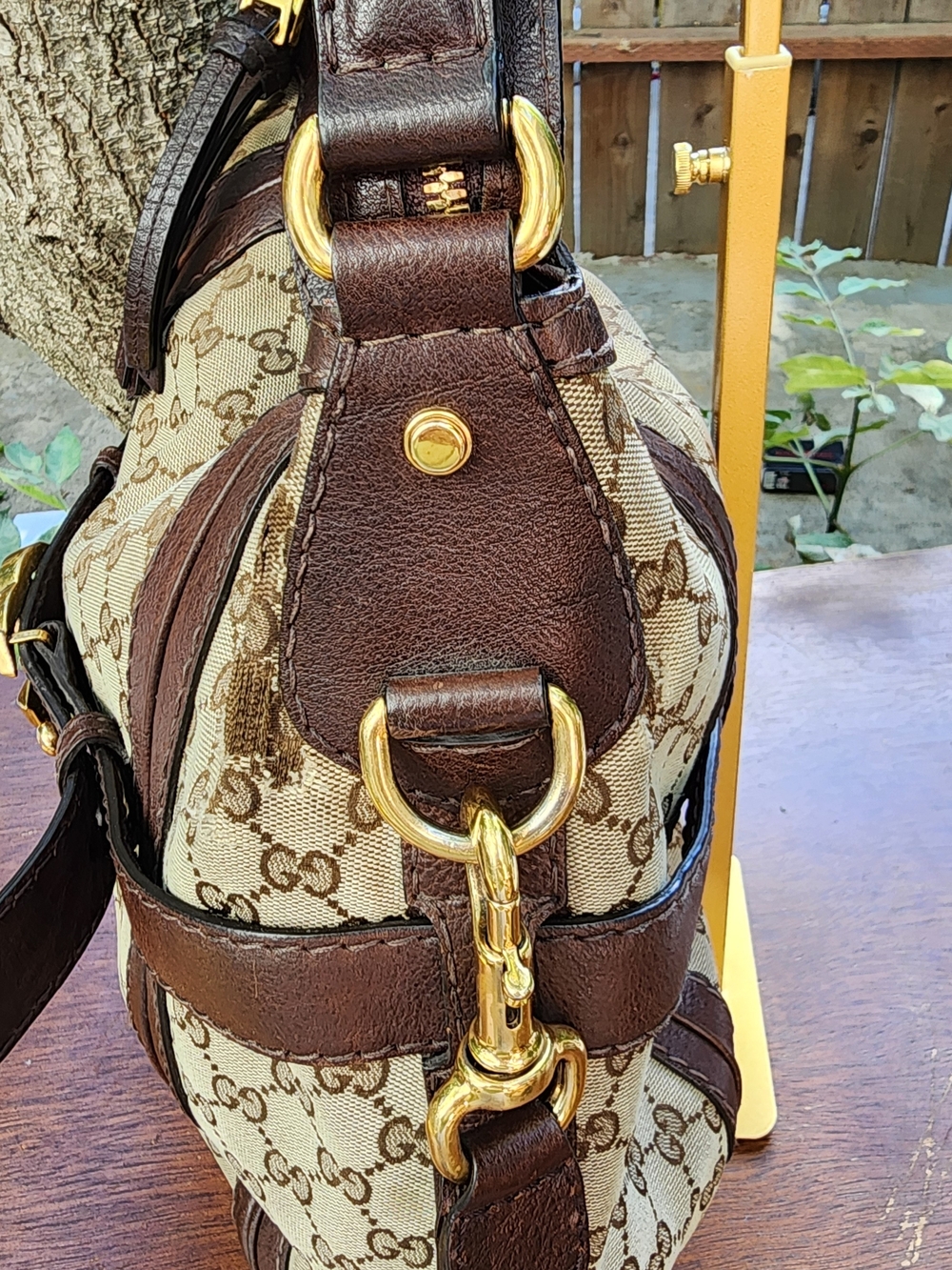Gucci Brown GG Canvas Medium Running Hobo Bag Gold Hardware 247185 - Picture 8 of 16
